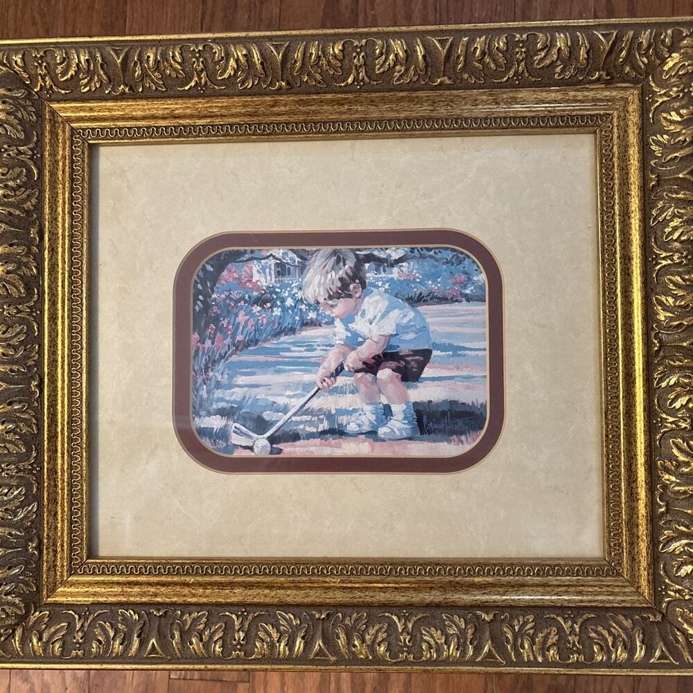 Signed Print Just Like Dad Framed Picture By Corrine Hartley 16x14